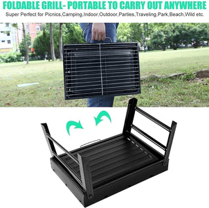 Barbecue Grill, Charcoal Grill Folding Portable Lightweight Barbecue Grill Tools for Outdoor Grilling Cooking Camping Hiking Picnics Tailgating Backpacking Party (Medium)