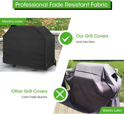 Grill Cover 50-Inch, Heavy Duty Waterproof Gas Grill Cover, Outdoor Fade Resistant Small BBQ Cover, All Weather Protection Barbecue Cover with Adjustable Straps, 50''W X 22''D X 40''H, Black