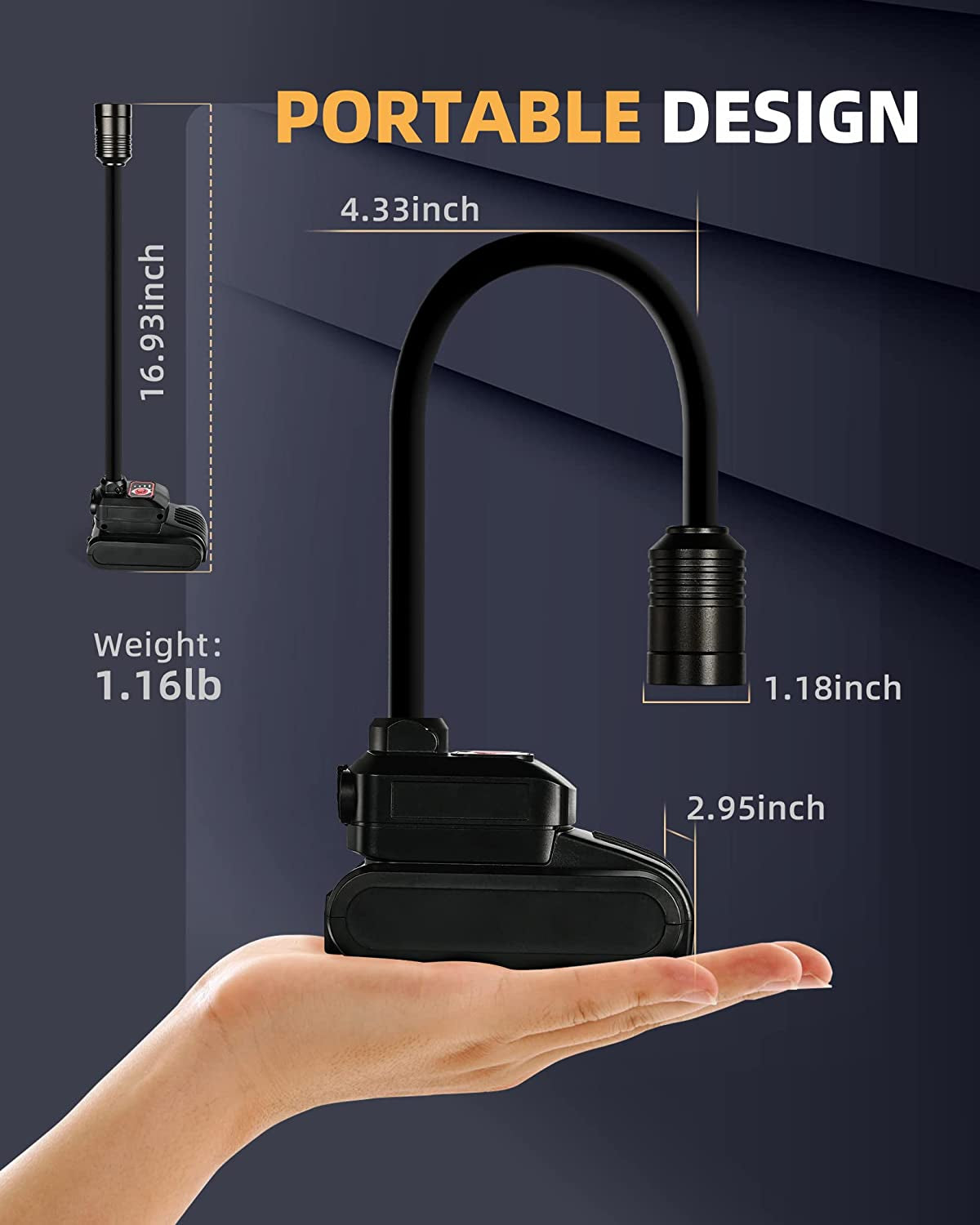 LED Work Light, 2000 Lumen Flexible Gooseneck Flashlight with Magnetic Base, Adjustable Grill Light, Job Site Light for Work Bench, Auto-Repairing, Reading, Emergency and Bbq(Rechargeable)