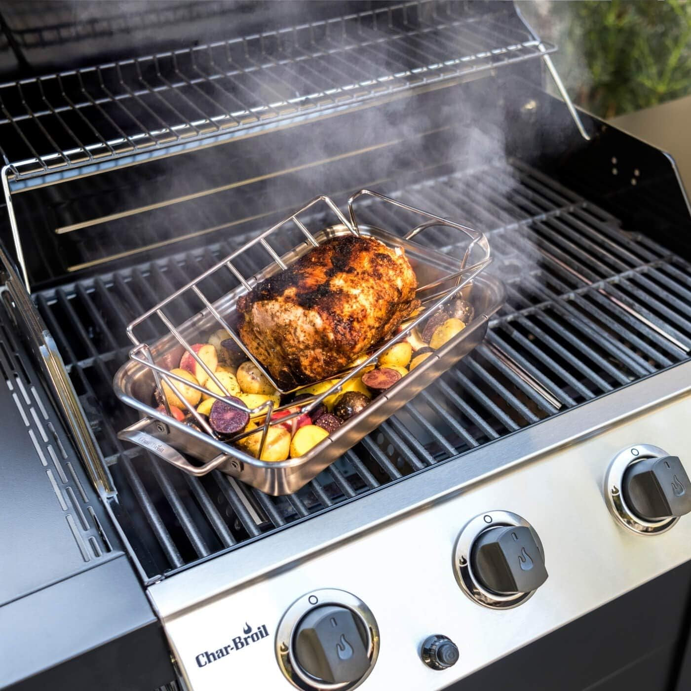 Kamaster Turkey Rack for Big Green Egg Rib Rack Stainless Steel for Smoking and Grilling Dual Purpose V Shaped Turkey Roasting Rack for Large Bge,Kamado Grill Joe,Primo,Vision and Other 18In Grill