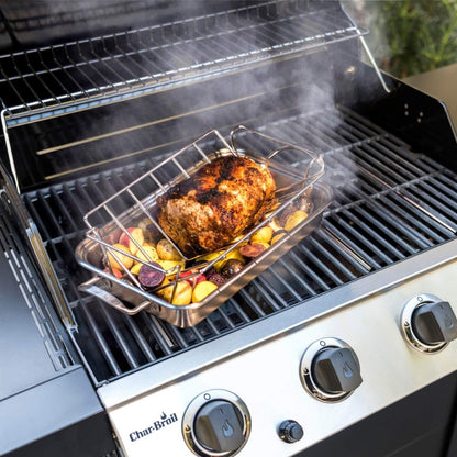 Kamaster Turkey Rack for Big Green Egg Rib Rack Stainless Steel for Smoking and Grilling Dual Purpose V Shaped Turkey Roasting Rack for Large Bge,Kamado Grill Joe,Primo,Vision and Other 18In Grill