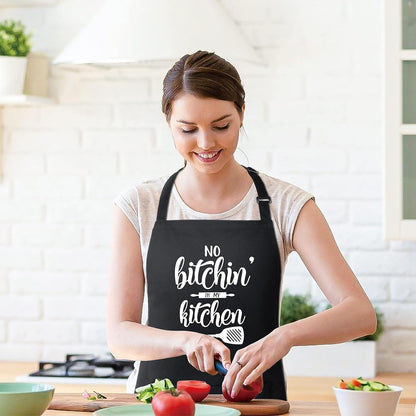 100% Cotton Funny Apron for Women Men with 2 Pockets Kitchen Cooking Adjustable Chef Apron Gifts for Wife Husband Mother'S Day