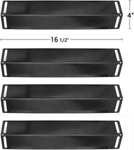 16 1/2 Inch Porcelain Steel Heat Plate Shield Heat Tent, Burner Cover, Vaporizor Bar, and Flavorizer Bar Replacement for BBQ Grillware, Uniflame, Charbroil, Grill Chef Grills, PPB151 (4-Pack)