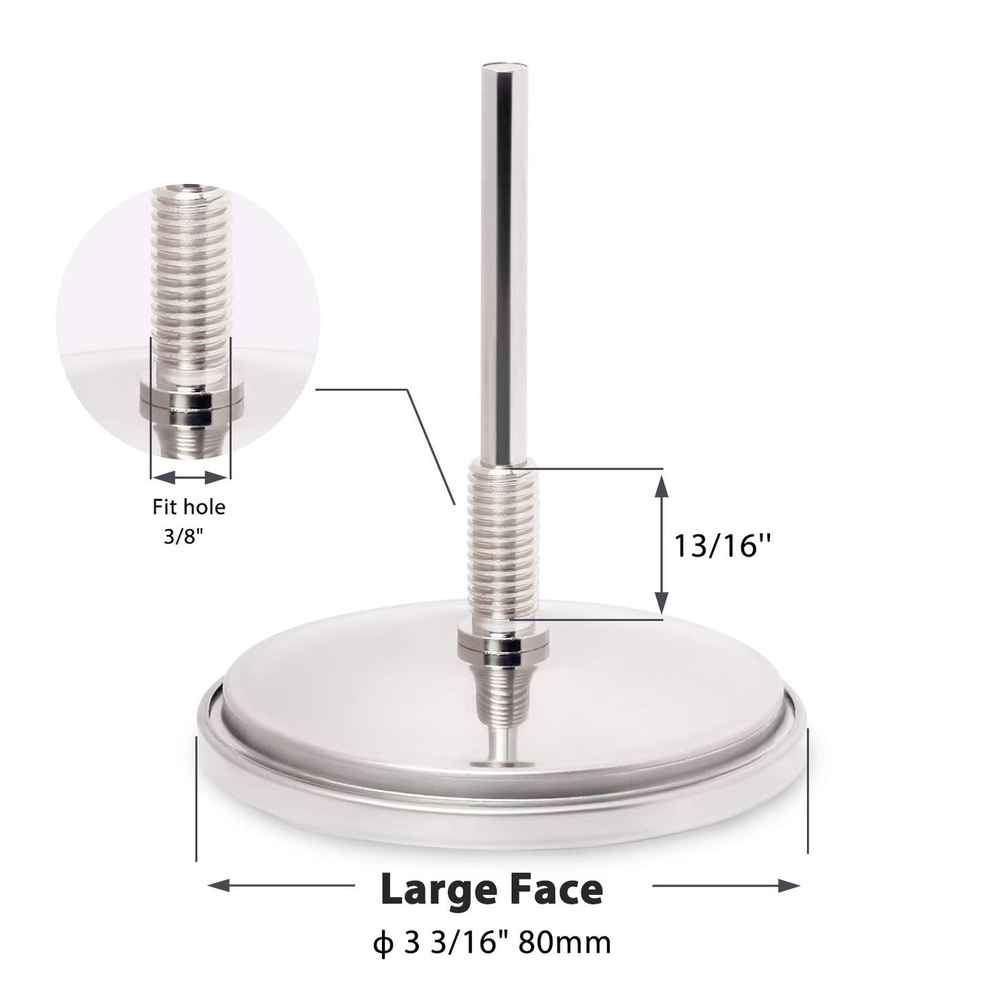 GALAFIRE 3 3/16 Inch BBQ Temperature Gauge for Smoker Wood Charcoal Pit, Large Face Grill Analog Thermometer