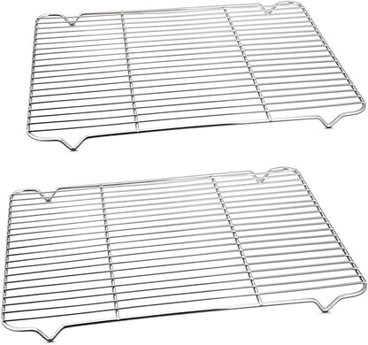 Baking Rack Cooking Rack Set of 2-16.6''X11.6'', P&P CHEF Stainless Steel Wire Cooling Drying Roasting Rack, Fits Half Sheet Cookie Pans, Commercial Quality, Oven & Dishwasher Safe