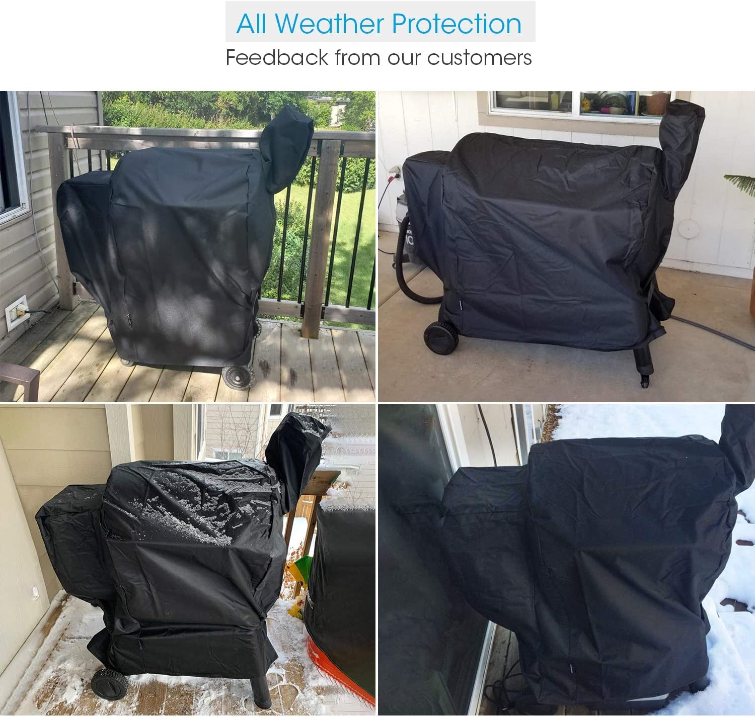 Pellet Grill Cover Compatible for Traeger Pro 34/780 Series, Texas, Z Grill and More, Heavy Duty Waterproof Wood Pellet Smoker Cover, Fade Resistant Full Length Grill Cover, Black