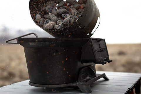 Image of Camp Chef Cast Iron Charcoal Grill - Small, Portable Charcoal Grill for Camping Gear