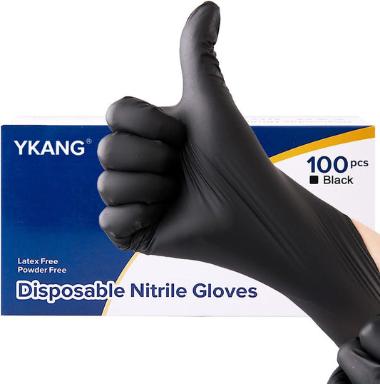 Black Disposable Nitrile Gloves,Latex Free Disposable Gloves 100 Pcs,Food Safe Food Prep Cooking Gloves