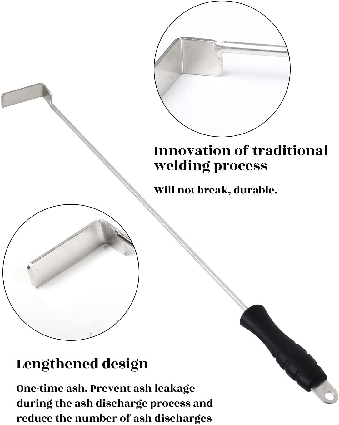 18 Inch BBQ Ash Tool for Kamado Joe Charcoal Smoker Big Green Egg Wood Burning Stove Ash Rake Grilling Poker Accessories Charcoal Garden Tools Grill Cleaning Tools