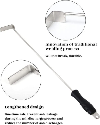 18 Inch BBQ Ash Tool for Kamado Joe Charcoal Smoker Big Green Egg Wood Burning Stove Ash Rake Grilling Poker Accessories Charcoal Garden Tools Grill Cleaning Tools