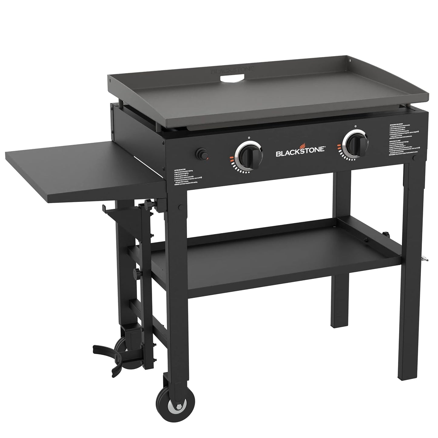 Flat Top Gas Grill Griddle 2 Burner Propane Fuelled Rear Grease Management System, 1517, Outdoor Griddle Station for Camping, 28 Inch