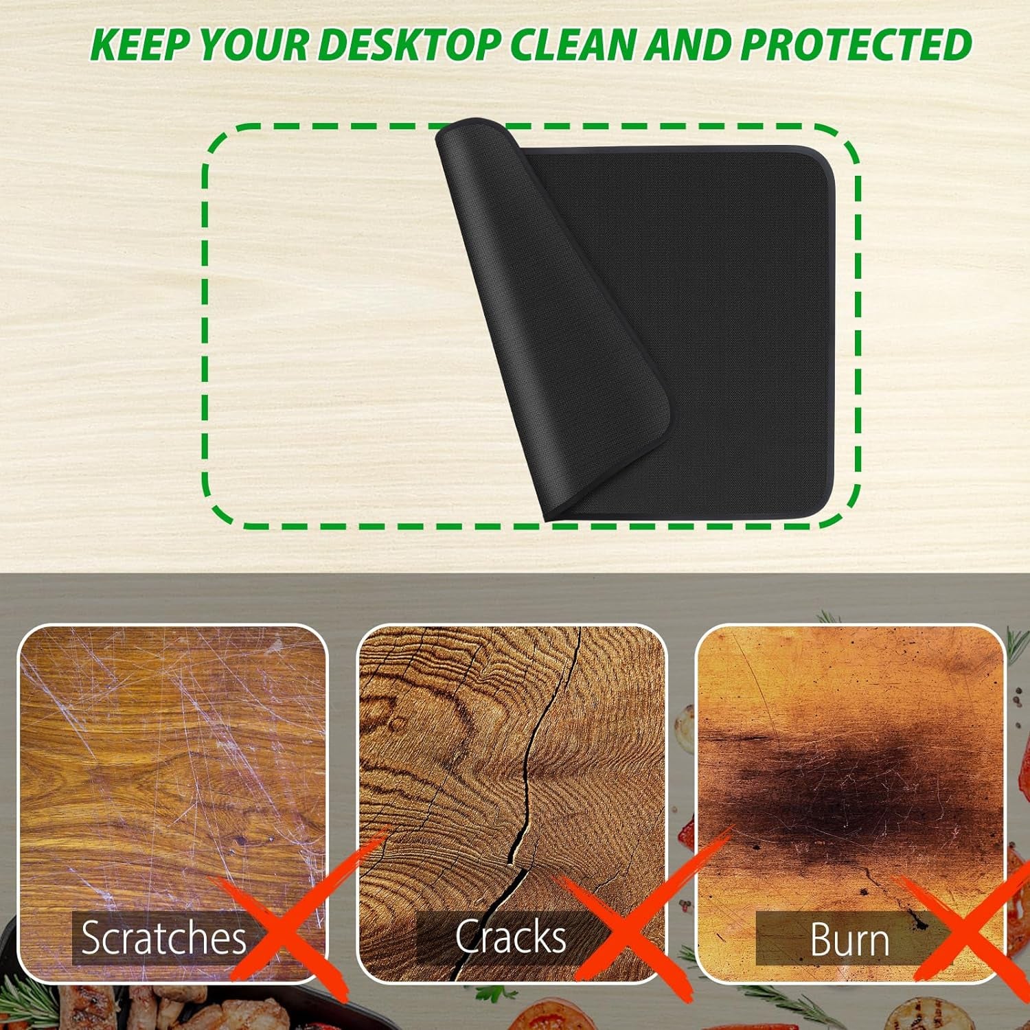 Grill Mat for Outdoor Grill, 24 * 31 Inch Heat Resistant Grill Mat for Outdoor Grill, Double-Sided Fireproof Grill Mat to Protect Outdoor Grill Table, Water Proof & Oil Proof BBQ Mat (1.2Mm)