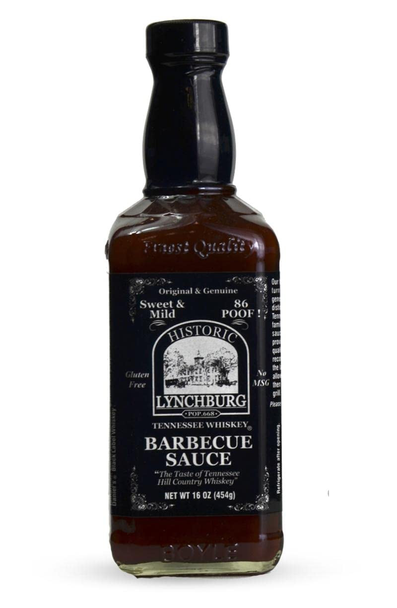 Historic Lynchburg Tennessee Whiskey Sweet and Mild Barbecue Sauce 86 Poof, Gluten Free, No MSG, Flavored with Jack Daniel Whiskey