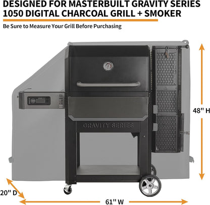 NEXCOVER Grill Cover - Compatible with Masterbuilt Gravity Series 1050 Digital Charcoal Grill, Waterproof Smoker Cover,Heavy Duty BBQ Cover, Fade Resistant Barbecue Cover, Anti-Uv & Weather Resistant.
