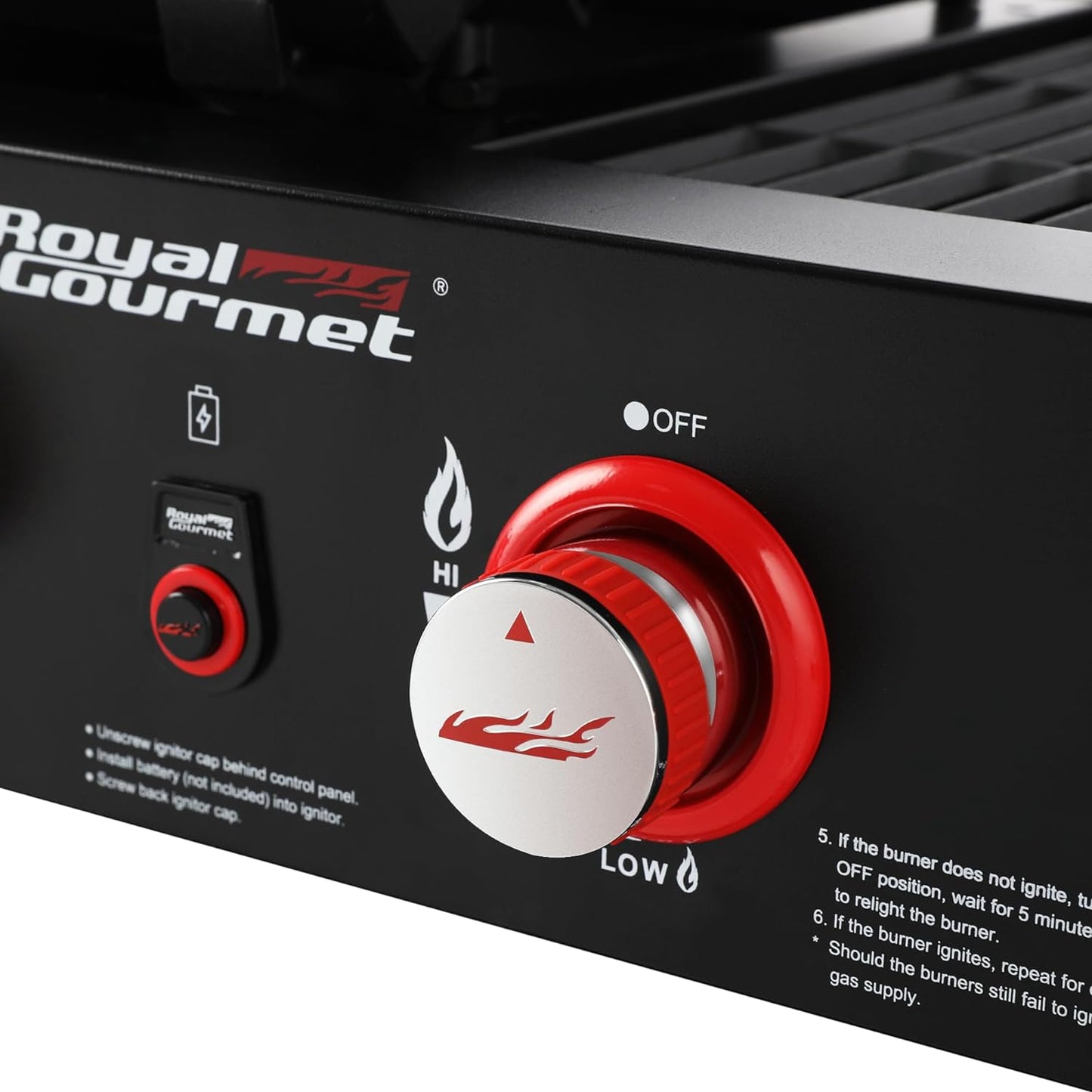 GD4002T Tailgater Tabletop Gas Grill Griddle, 4-Burner Portable Propane Grill Griddle Combo, for Backyard or Outdoor BBQ Cooking, 40,000 BTU, Black