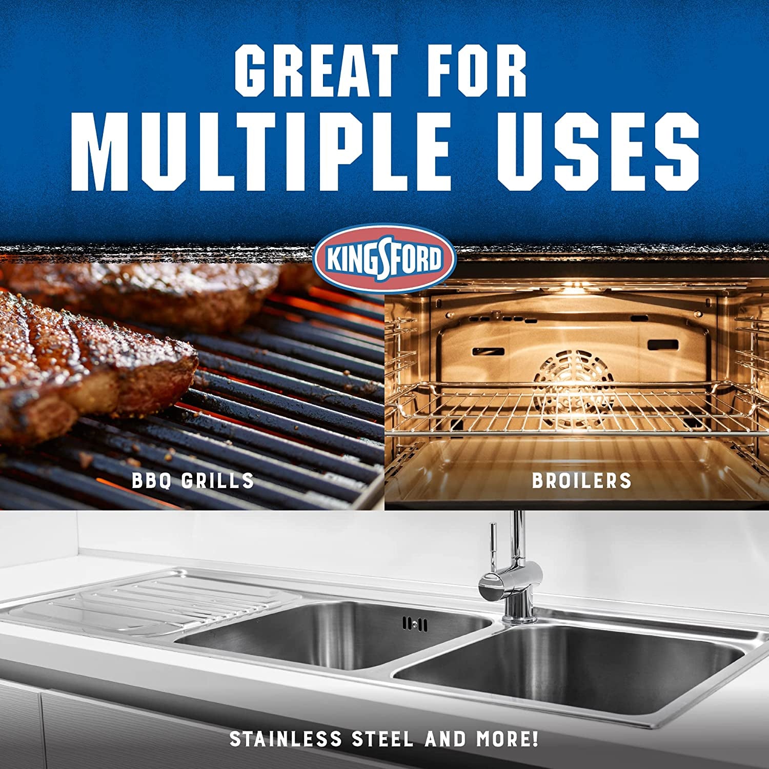 Kingsford Grill Cleaner Aerosol Spray 19Oz | BBQ Grill Cleaning Accessories Aerosol Spray for Cleaning Barbeque Grills | Quick Clean 19Oz Spray Aerosol for Barbecue Grills