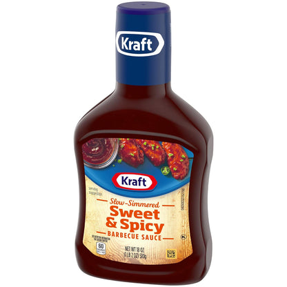 Kraft Sweet & Spicy Slow-Simmered BBQ Barbecue Sauce (18 Oz Bottle)