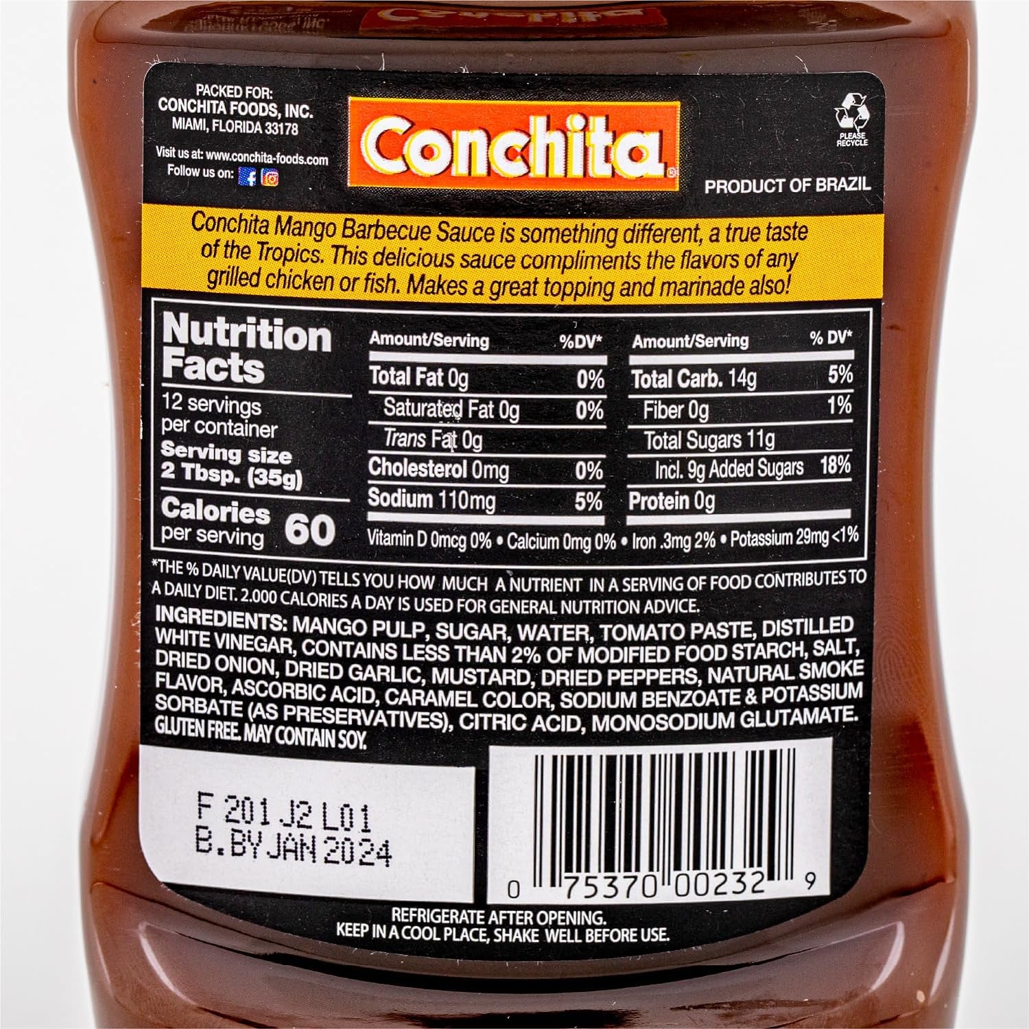 Conchita Mango BBQ Sauce, 14 Oz - Cookout Essentials - Perfect for Grilling, Marinating, and Dipping