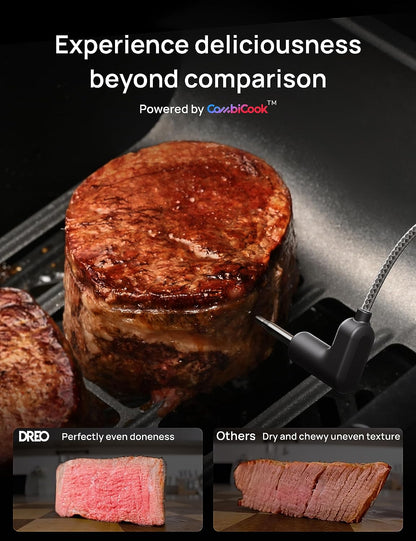 Chefmaker Combi Fryer, Cook like a Pro with Just the Press of a Button, Smart Air Fryer Cooker with Cook Probe, Water Atomizer, 3 Professional Cooking Modes, 6 QT