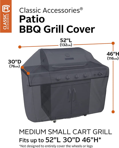 Classic Accessories Water-Resistant 52 Inch BBQ Grill Cover
