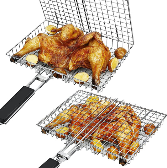Grill Basket NABAOXUN BBQ Grilling Basket Fish Grill Basket, Grill Basket Grill Rack,Outdoor Grill Accessories