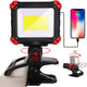 LED Rechargeable Work Light with Clamp, 2100LM COB Magnetic Clip on Worklight 270° Rotating with Mobile Charger, Portable Clamp Work Light for Boats, Car Repairing, Job Site Lighting(1Pack)