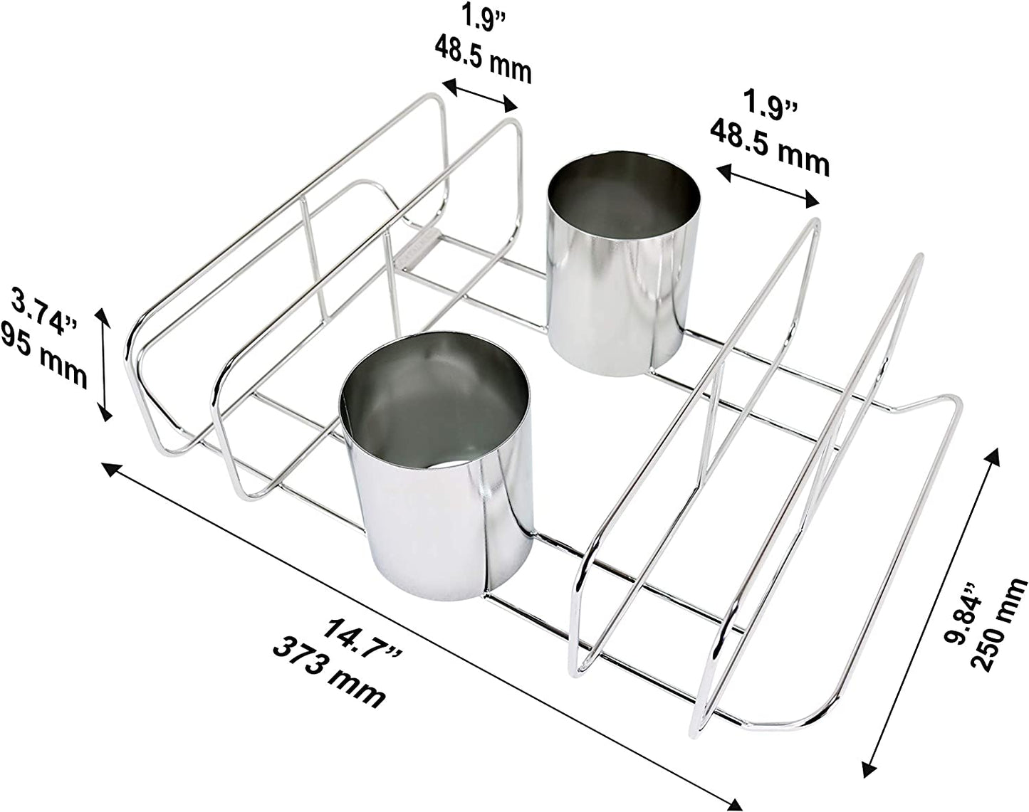 Cataumet BBQ Rib Rack and Beer Can Chicken Holder Smoking Rack Fits Big Egg Style Grills Ovens and Smokers Made with Genuine 304 Stainless Steel