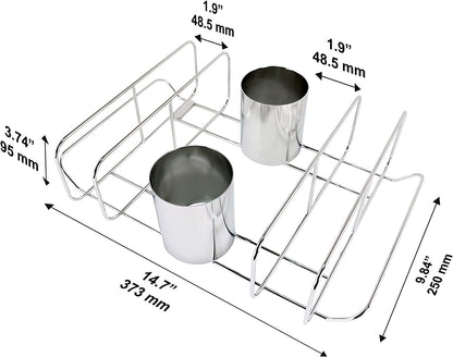 Cataumet BBQ Rib Rack and Beer Can Chicken Holder Smoking Rack Fits Big Egg Style Grills Ovens and Smokers Made with Genuine 304 Stainless Steel