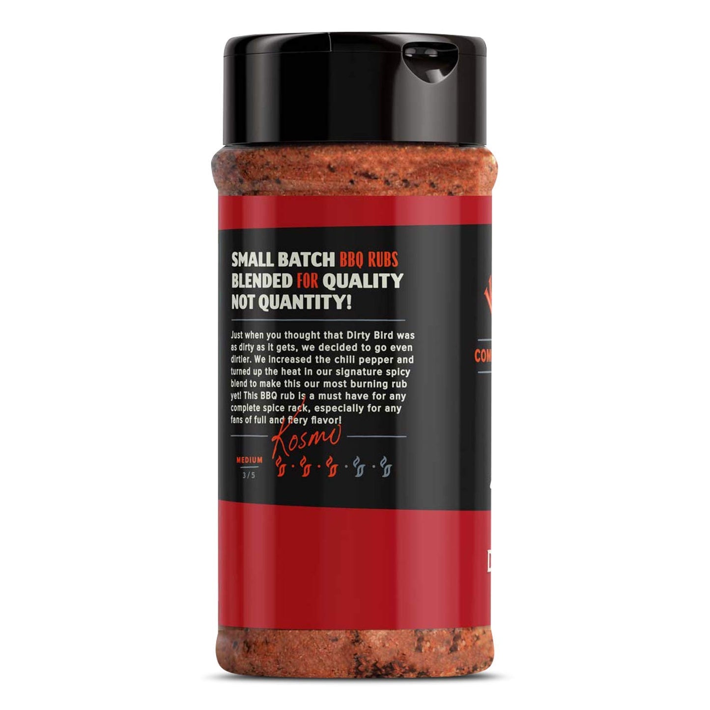 Kosmos Q Dirty Bird HOT BBQ Rub | Savory & Spicy Blend | Great on Chicken, Pork, Steaks & Brisket | Best Barbecue Rub | Meat Seasoning & Spice Dry Rub | 11 Oz Shaker Bottle