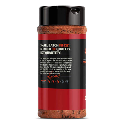 Kosmos Q Dirty Bird HOT BBQ Rub | Savory & Spicy Blend | Great on Chicken, Pork, Steaks & Brisket | Best Barbecue Rub | Meat Seasoning & Spice Dry Rub | 11 Oz Shaker Bottle