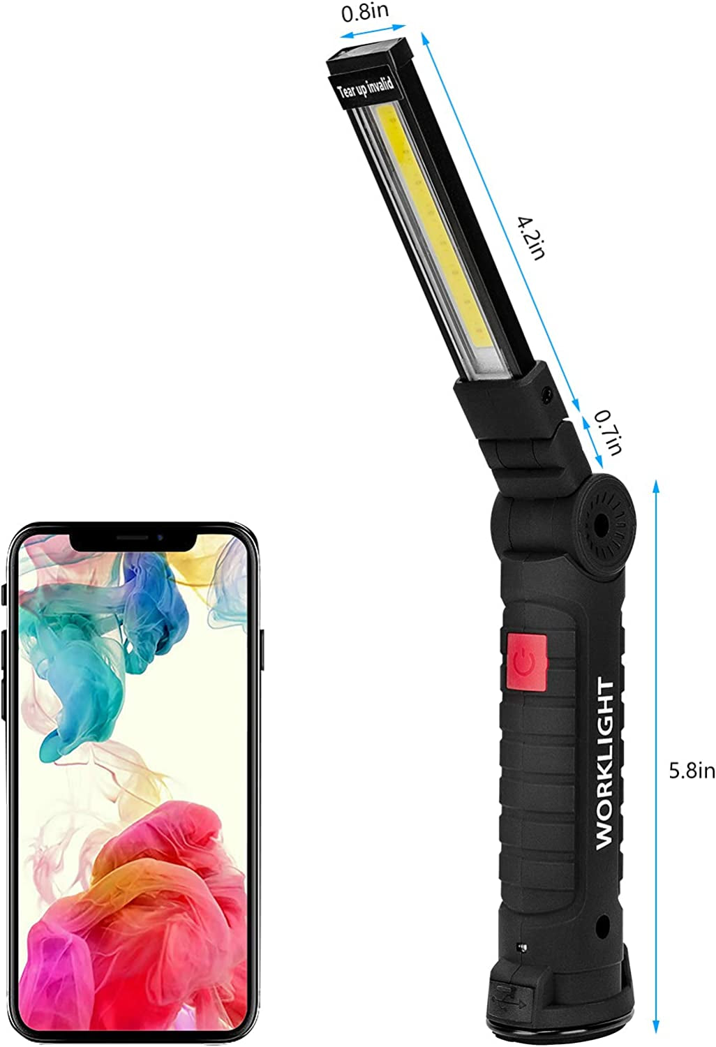 Tool Gifts for Men 2Pack Rechargeable LED Work Lights with Magnetic Base, 360° Rotation,Versatile Lighting for Repairs, Outdoors,Handyman Tools,Ideal Christmas Addition for Men