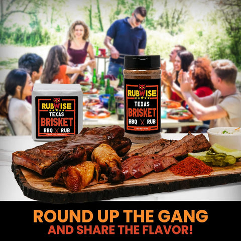 Image of Texas Style Brisket Rub by Rubwise | Brisket BBQ Rub & Spices for Smoking and Grilling | Beef Seasoning Dry Rub | Smokey Savory Barbecue & Grill Blend | Great on Brisket, Steaks, Ribs & Burgers (1Lb)