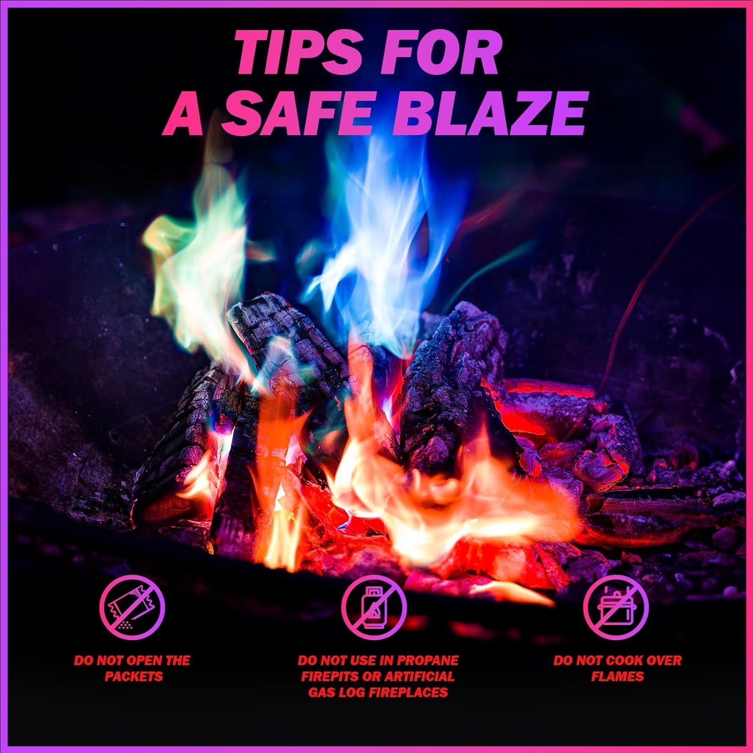 25 Pack Colorful Flames Color Fire Packets Fire Pit for Campfire,Fire Color Packets Camping Accessories for Kids & Adults,Outdoor Fire Changing Cosmic Flame Powder. (25 Packets)