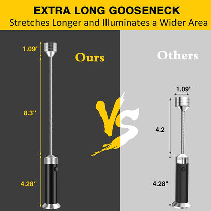 Barbecue Grill Lights, BBQ Accessories for Outdoor Grill with Magnetic Base, Super Bright LED, 360 Degree Flexible Gooseneck, Water and Heat Resistant, Batteries Included - Pack of 2