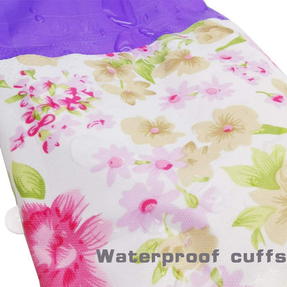 Dishwashing Cleaning Gloves, 2 Pair Reusable Household Cleaning Gloves Long Cuff and Flock Lining
