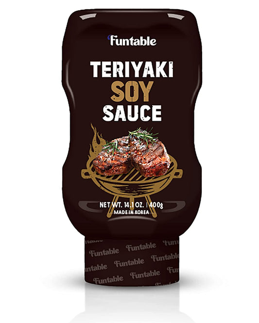 Funtable TERIYAKI SOY SAUCE (Teriyaki, 14.1Oz, Pack of 1) - Korean Authentic Sweet Soy Sauce, Low-Calorie. Ideal for Dipping, Marinating, & Seasoning Korean Bulgogi, Meats, & Grilled Dishes.