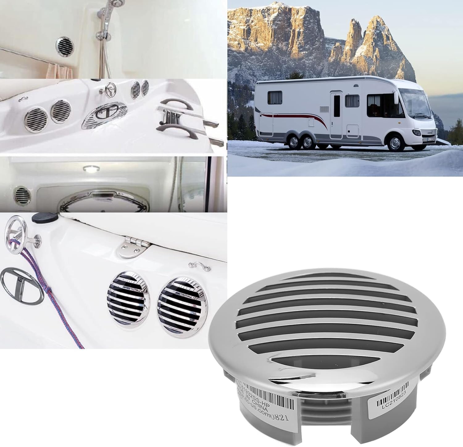 Boats Airflow Vent Cover 4Pcs 3.5In 316 Stainless Steel High Polished Cap Boats Air Outlet Grill Marine Parts for Yachts Rvs