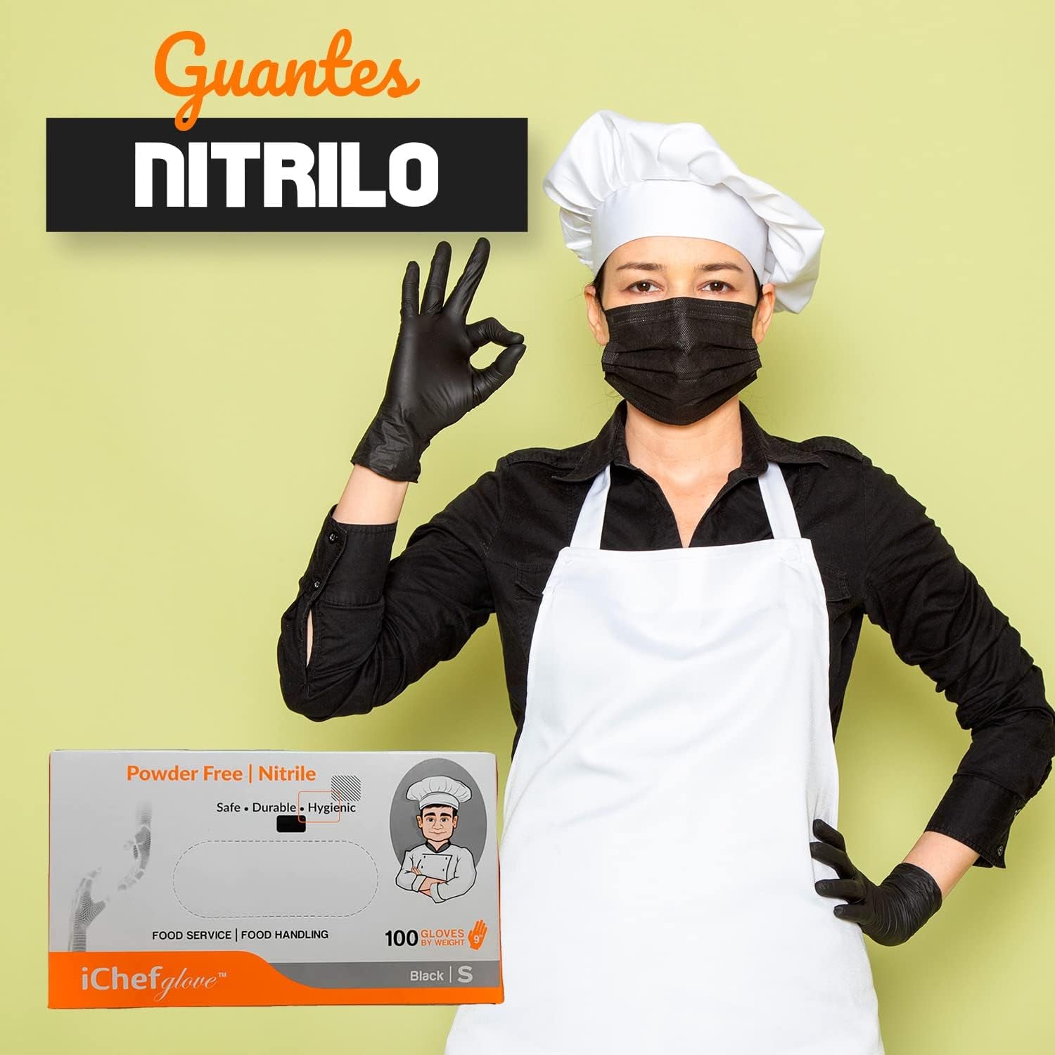 Food Service Food Handling Nitrile Gloves Black Powder Free