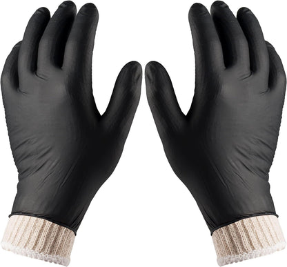 BBQ Gloves 4 Cotton Glove Liners and 100 Disposable Gloves Washable Cotton Liners Powder Latex Free Nitrile Gloves