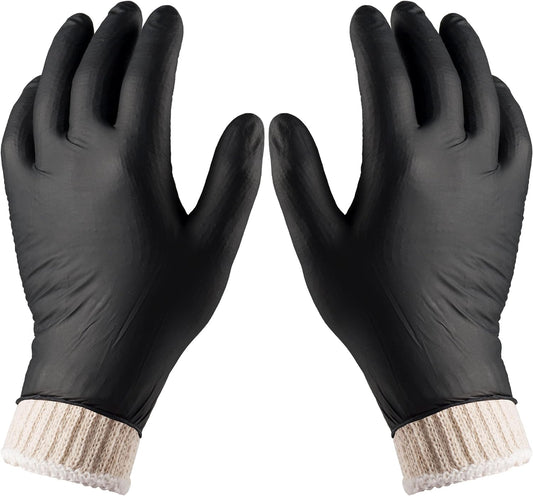 BBQ Gloves 4 Cotton Glove Liners and 100 Disposable Gloves Washable Cotton Liners Powder Latex Free Nitrile Gloves