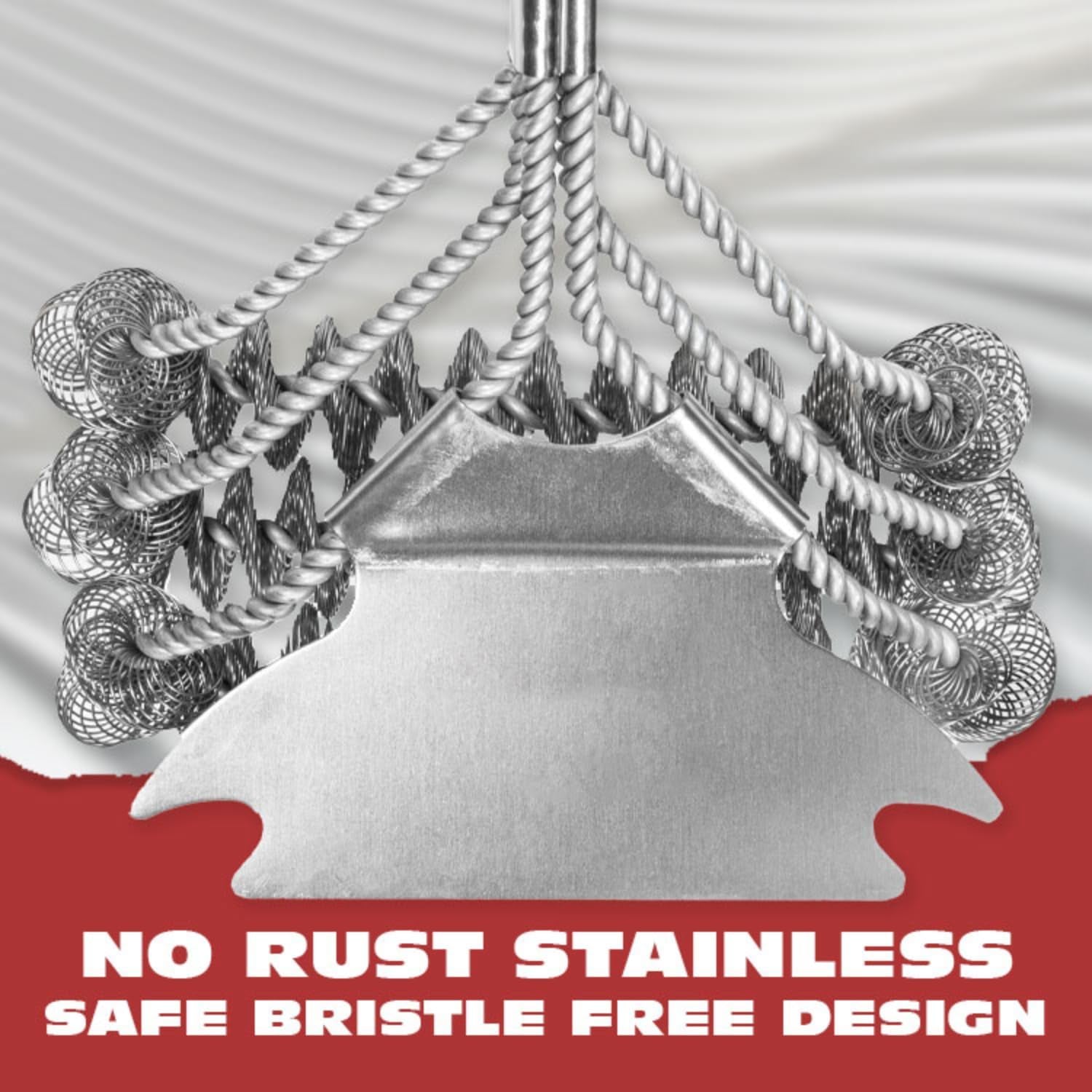 BBQ-AID Grill Brush for Outdoor Grill Bristle Free - 18" BBQ Brush for Grill Cleaning Kit - Safe BBQ Grill Cleaner Brush and Scraper - Stainless Grill Cleaning Brush for Any Grill, Grill Accessories