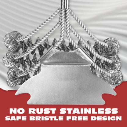 BBQ-AID Grill Brush for Outdoor Grill Bristle Free - 18" BBQ Brush for Grill Cleaning Kit - Safe BBQ Grill Cleaner Brush and Scraper - Stainless Grill Cleaning Brush for Any Grill, Grill Accessories