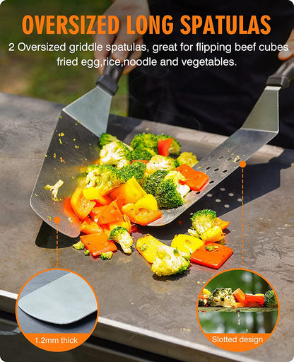 Homenote Griddle Accessories Kit, Exclusive Griddle Tools Spatulas Set for Blackstone - 8 Pcs Commercial Grade Flat Top Grill Accessories - Great for Outdoor BBQ, Teppanyaki and Camping