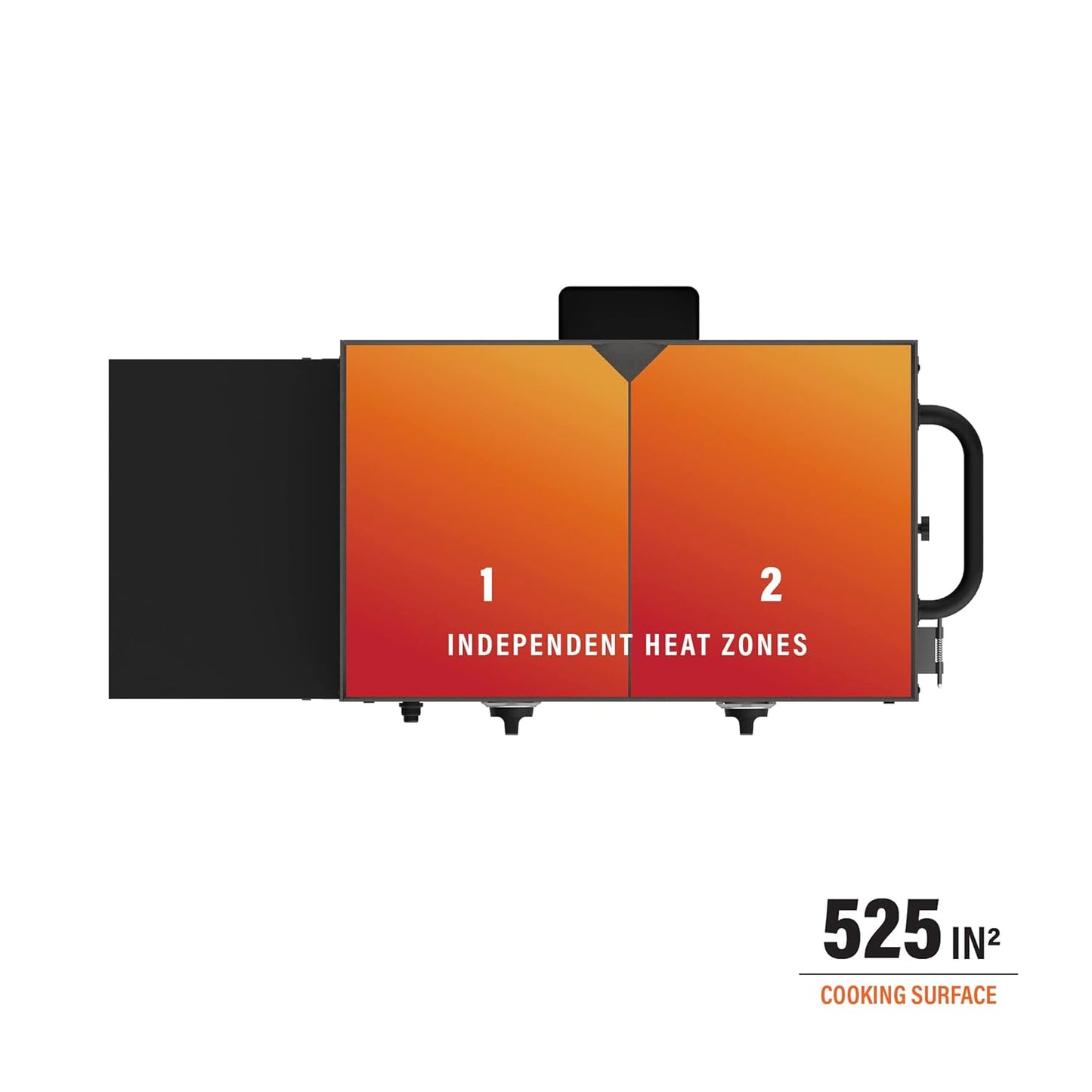 Flat Top Gas Grill Griddle 2 Burner Propane Fuelled Rear Grease Management System, 1517, Outdoor Griddle Station for Camping, 28 Inch