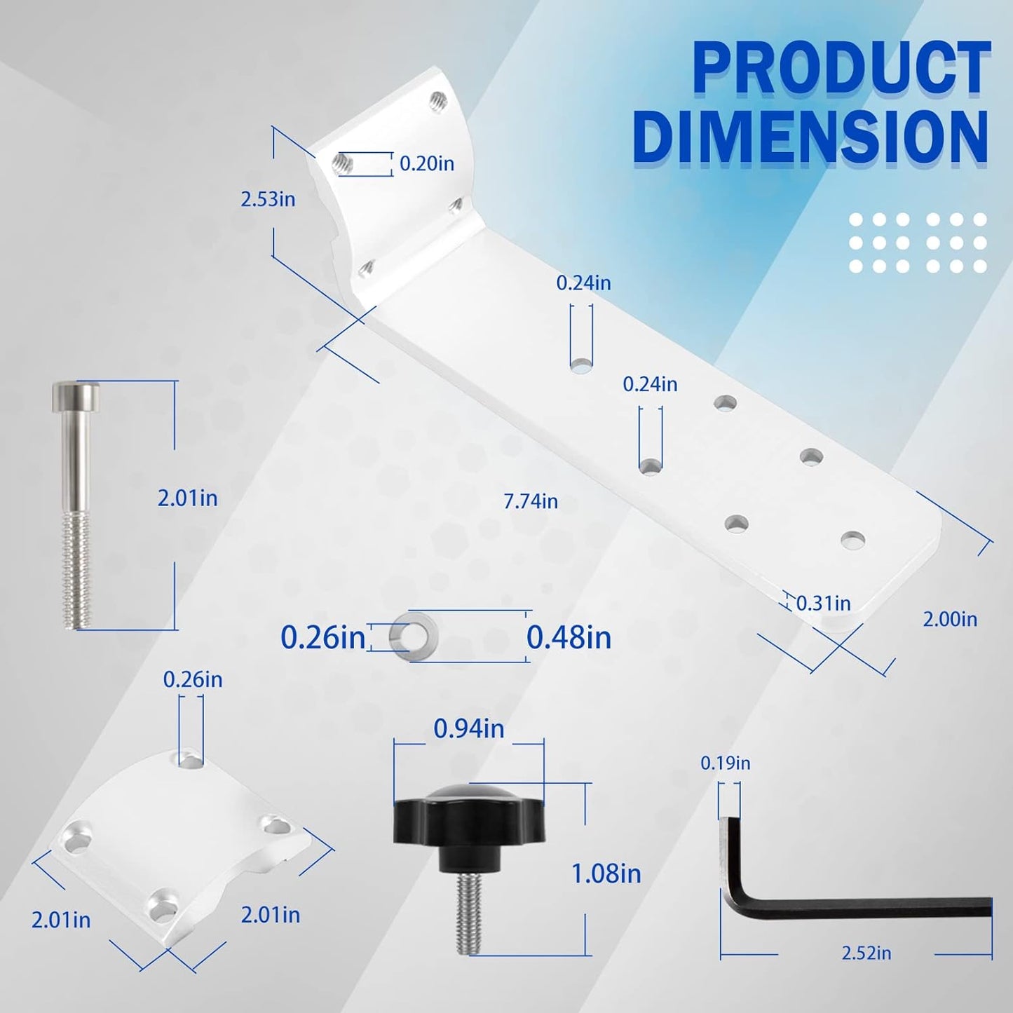 58182 Replacement for Any Kuma BBQ Grill Inboard/Outboard Marine Rail Mount Grill Bracket Kit