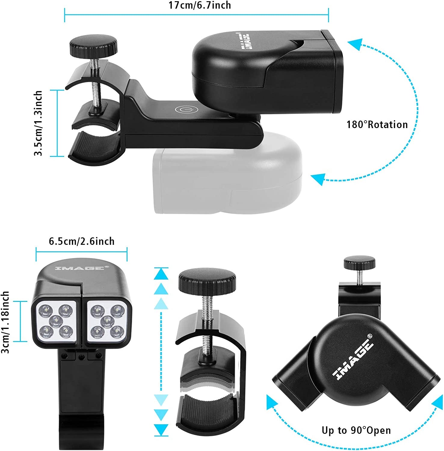 Grill Light,  BBQ Lights for Grill with 10 Super Bright LED Lights, Adjustable Handle with 360 Degree Rotation, round & Square Bars Light on Any BBQ Pit, Grill Lights for Cooking and Outdoor Use
