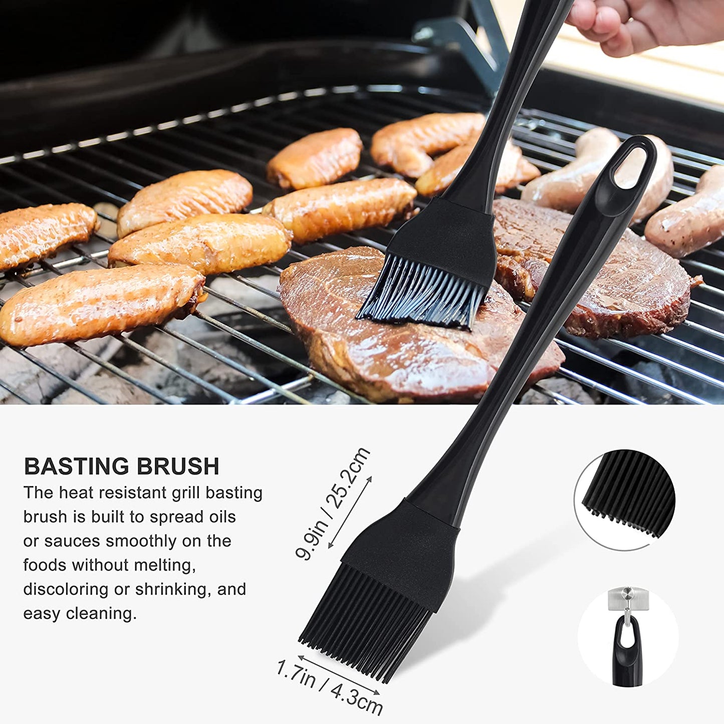 30PCS BBQ Grill Tools Set with Thermometer and Meat Injector. Extra Thick Steel Spatula, Fork& Tongs - Complete Grilling Accessories in Portable Bag - Perfect Grill Gifts for Men and Women