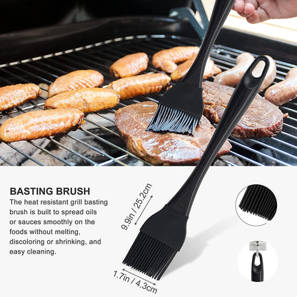 30PCS BBQ Grill Tools Set with Thermometer and Meat Injector. Extra Thick Steel Spatula, Fork& Tongs - Complete Grilling Accessories in Portable Bag - Perfect Grill Gifts for Men and Women