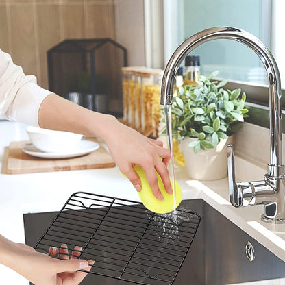 P&P CHEF Baking Rack Set of 2, Non-Stick Mini Cooling Racks for Cooking Grilling, 2 Pack 8.6” X 6.2” Roasting Drying Rack for Small Toaster Oven Use, Stainless Steel Core, Non-Toxic & Easy to Clean