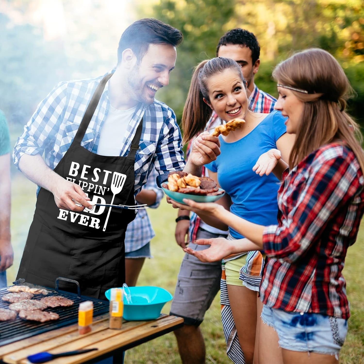 Funny Aprons for Men with Pockets, Dad Grilling Aprons, Grill Aprons for Men, Birthday Gifts for Husband, BBQ Apron